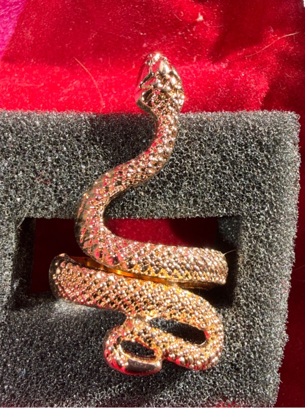 Gold-Tone Snake Coil Ring, SZ 7-7.5, Chose Size (J296)